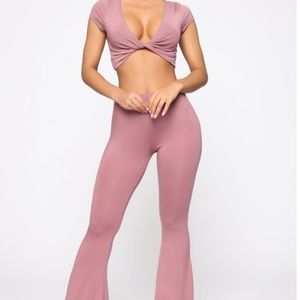 Muave two piece flare leg set .